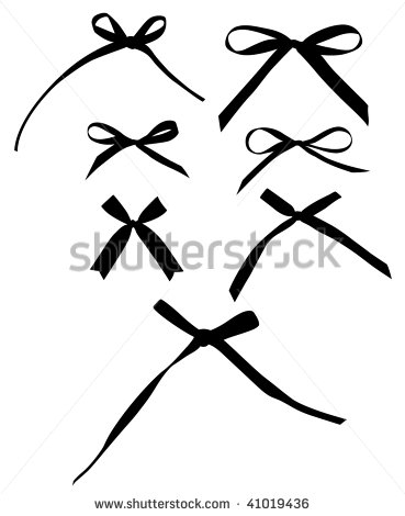 Black and White Bow Vector