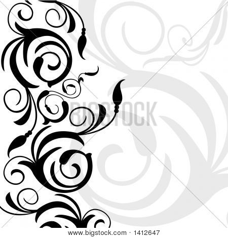 Black and White Flower Border Designs
