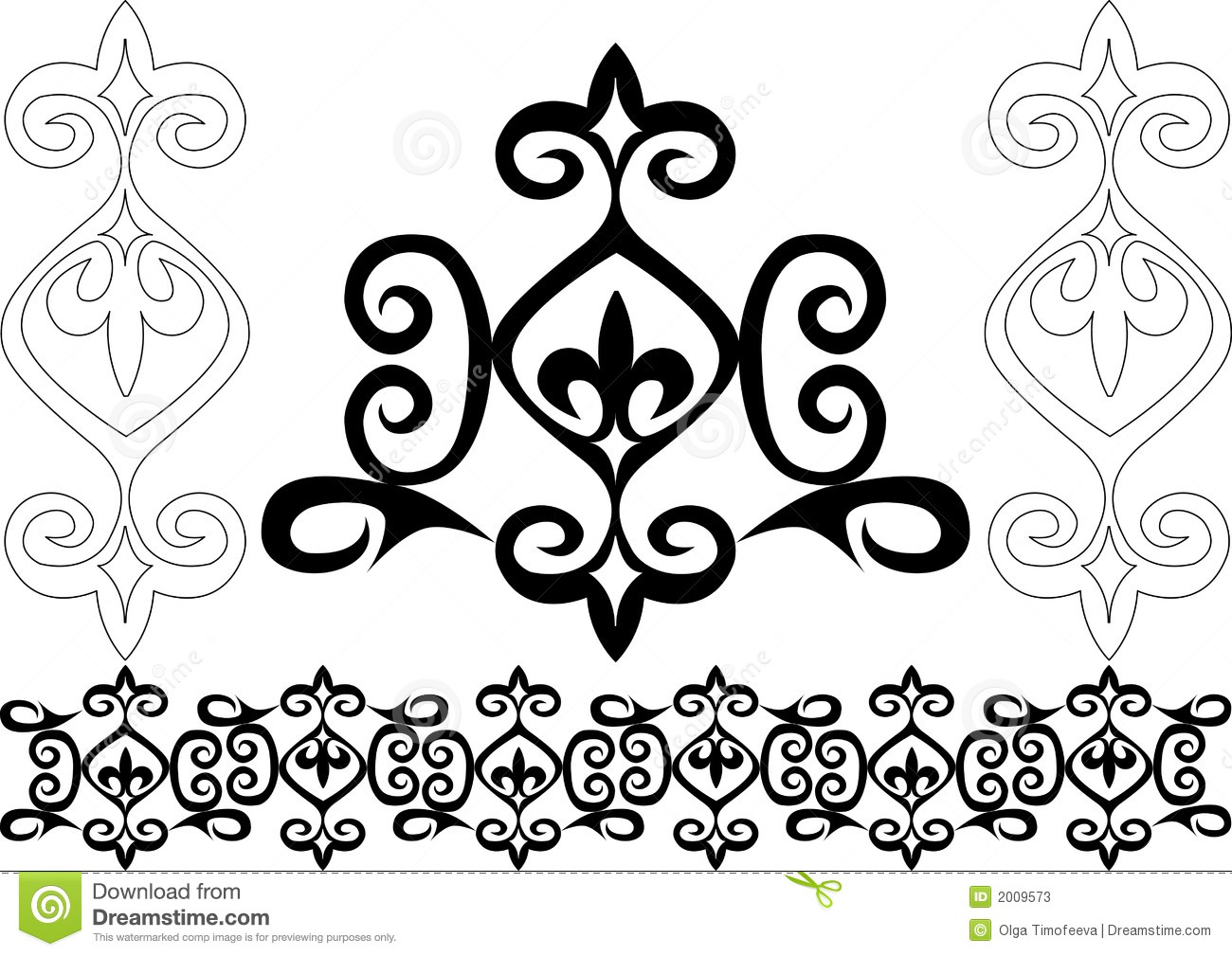 Black and White Ornament Vector