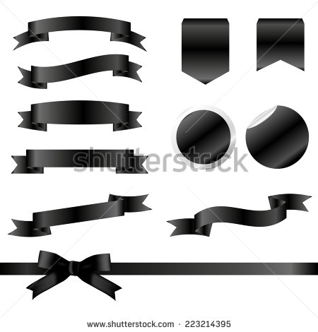 Black and White Ribbon Banner