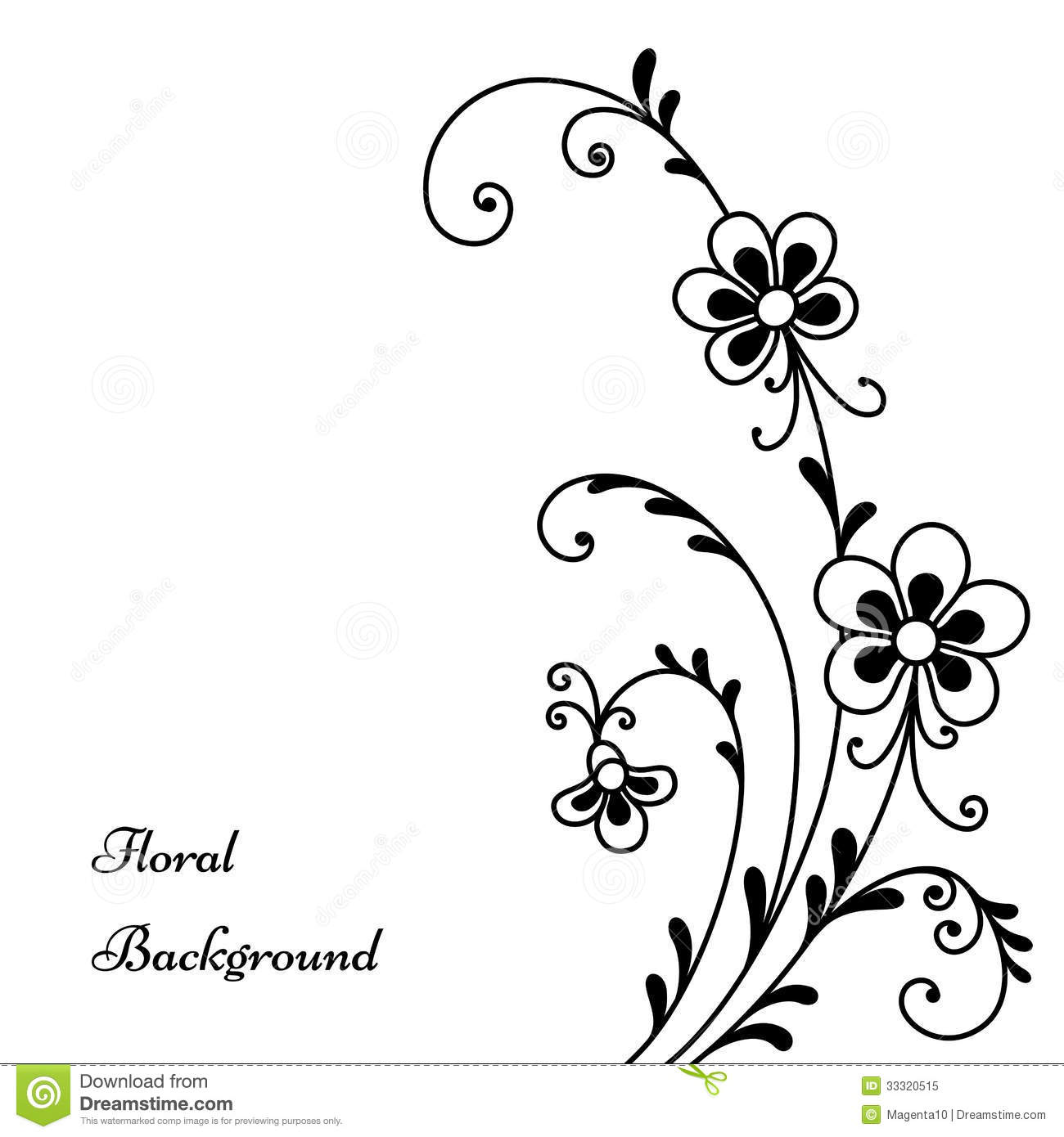Black and White Simple Flower Designs