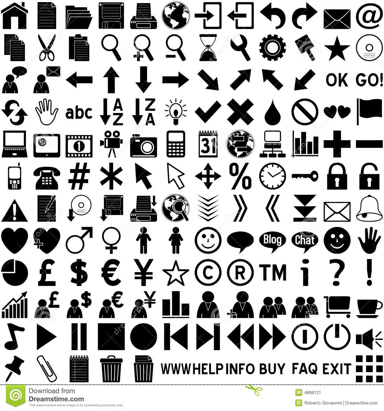 Black and White Web Icons