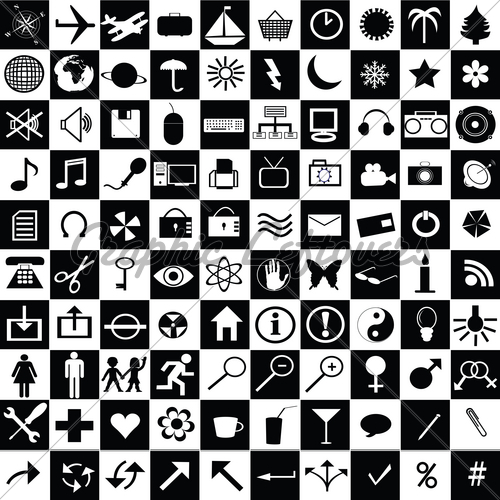 Black and White Web Icons