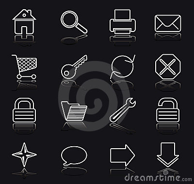 Black and White Web Icons