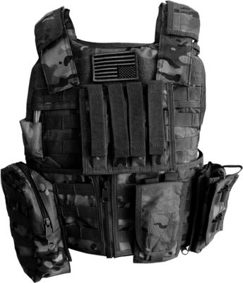 Black Military Vest
