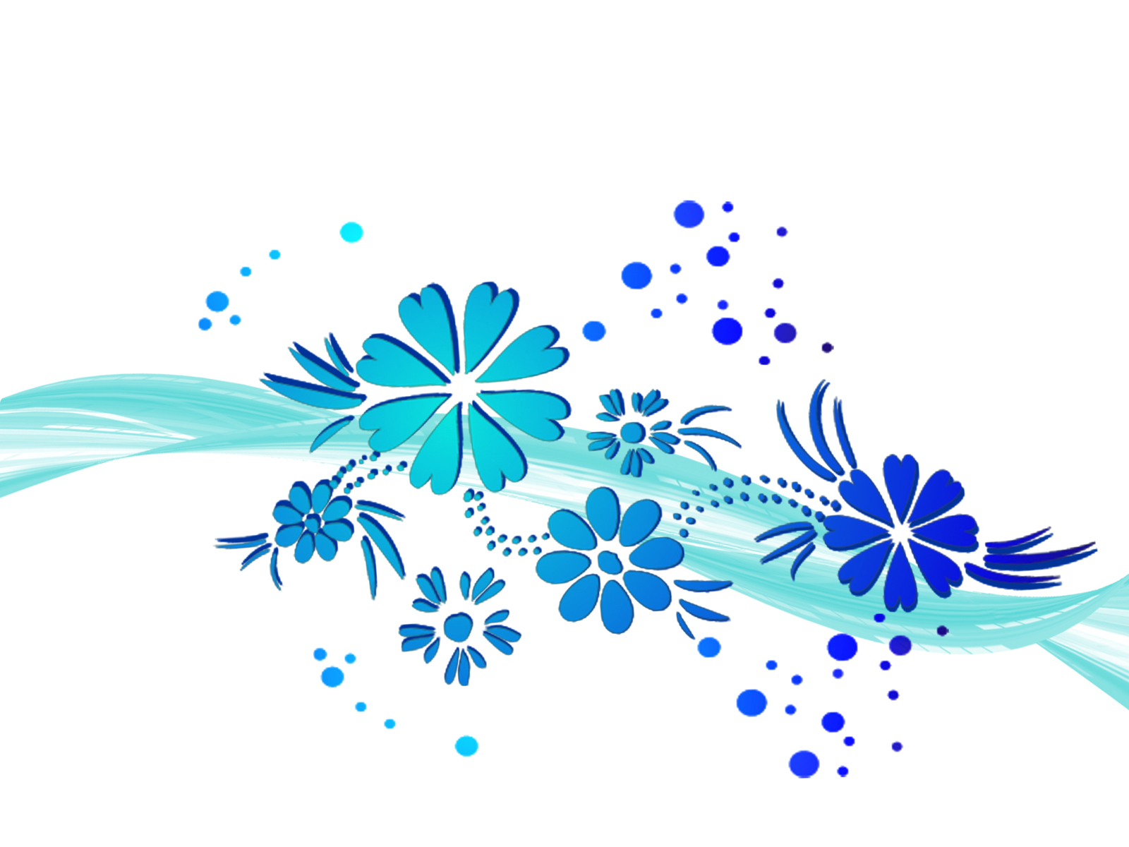 Blue Flowers Borders Clip Art