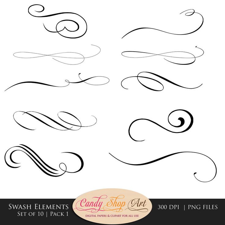 Calligraphy Swirls Clip Art