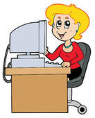 Cartoon Busy Secretary Clip Art