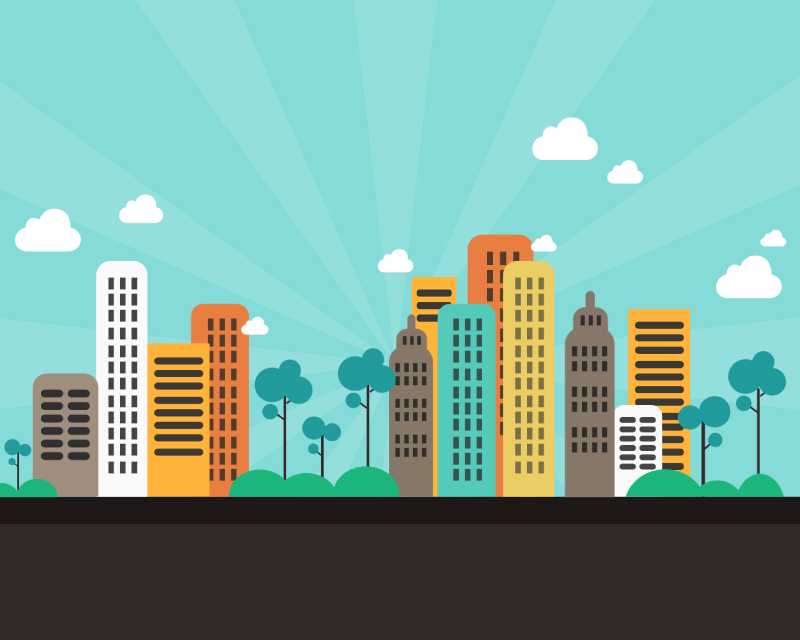 11 Free Psd Buildings City Backgrounds Images - Cartoon City Buildings