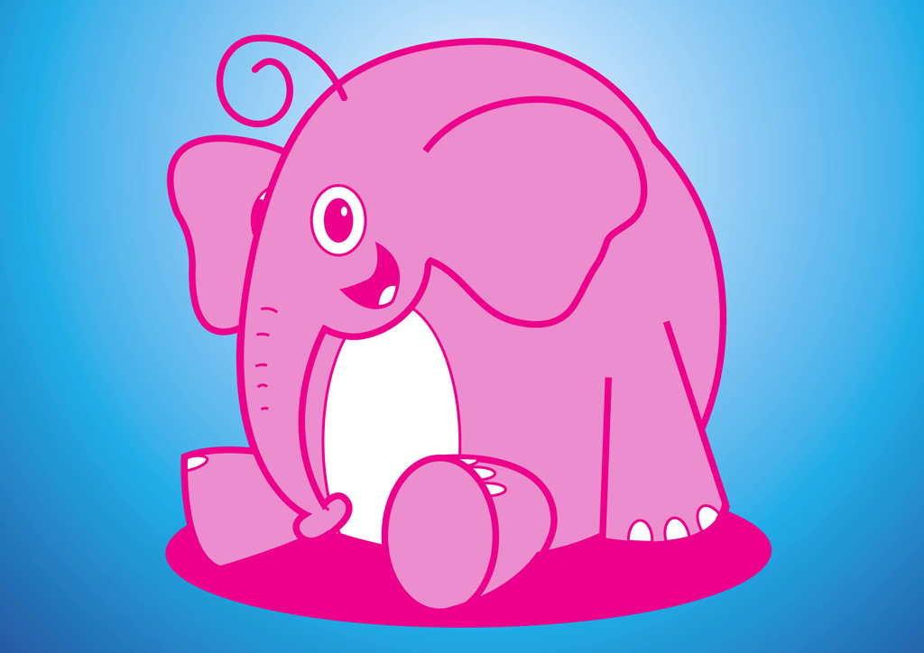 Cartoon Elephant Vector Free