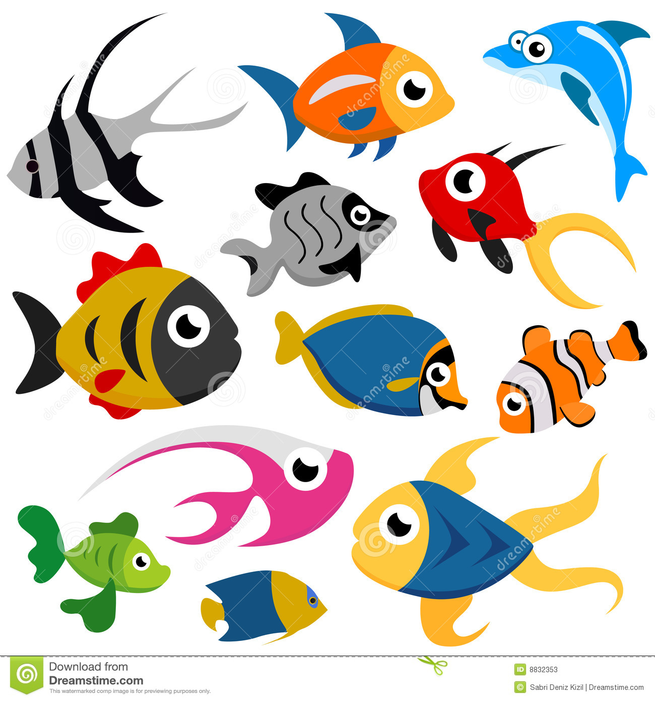 11 Vector Cartoon Fish Images