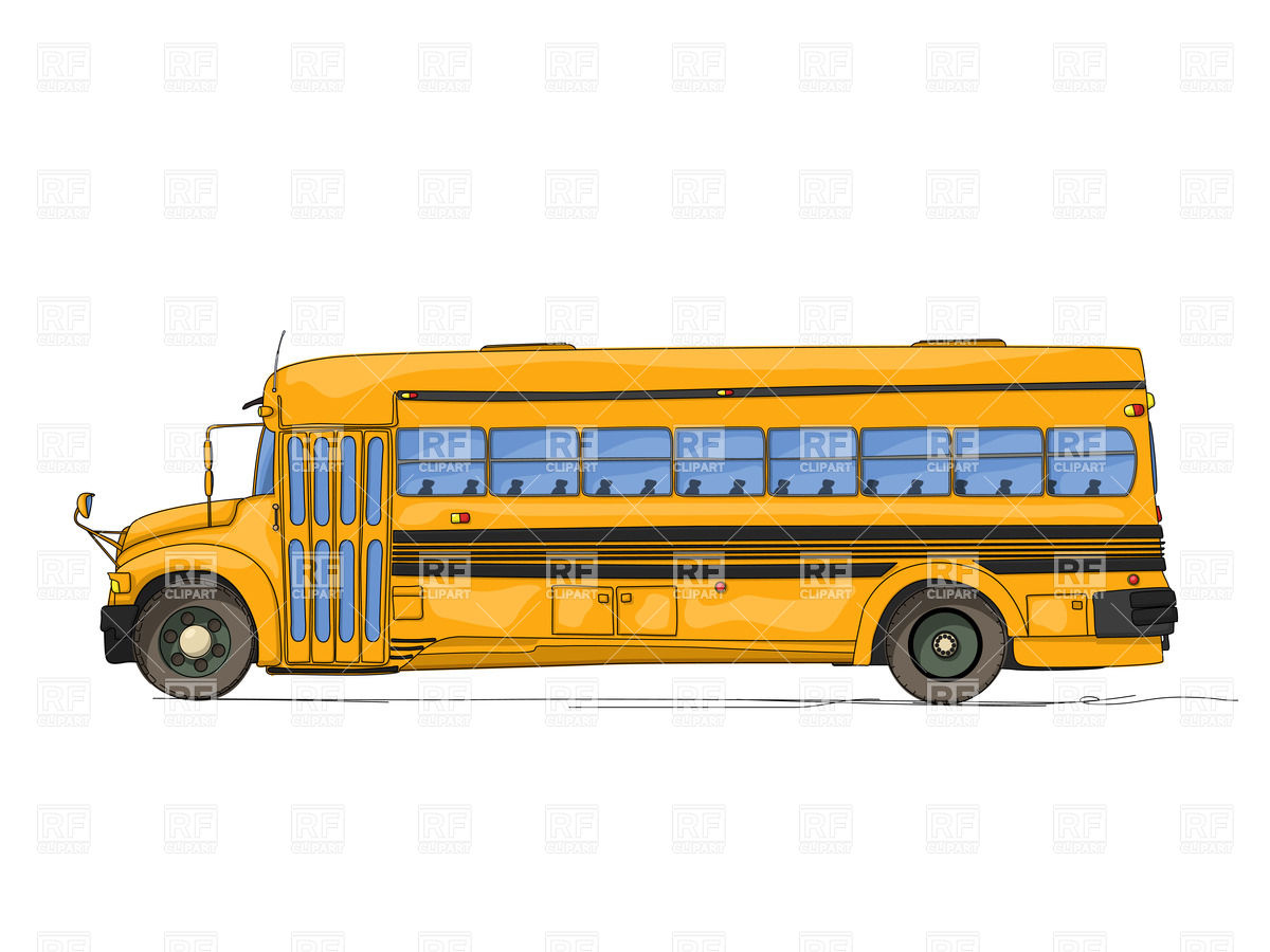 Cartoon School Bus Side View