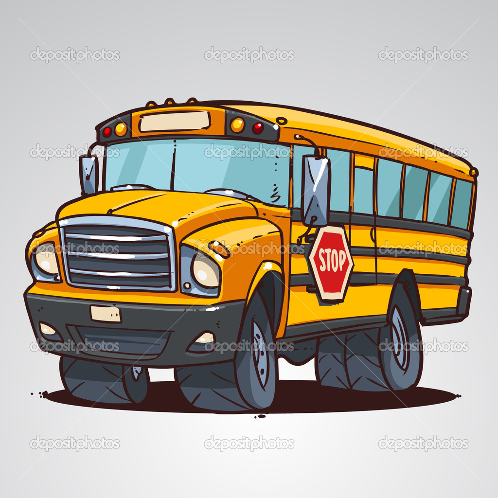 Cartoon School Buses
