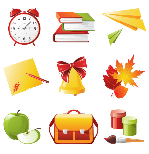 Cartoon School Supplies Vector