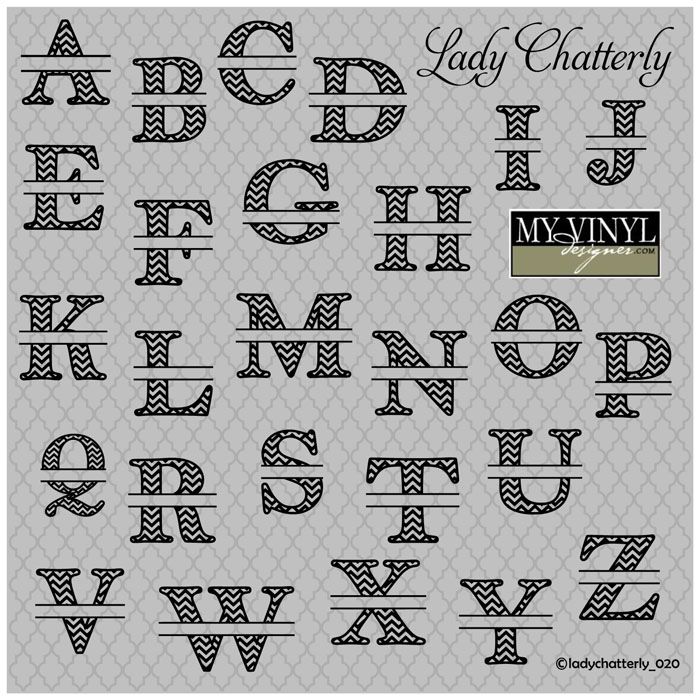 Chevron Split Letter Alphabet Chevron Split Letter Alphabet