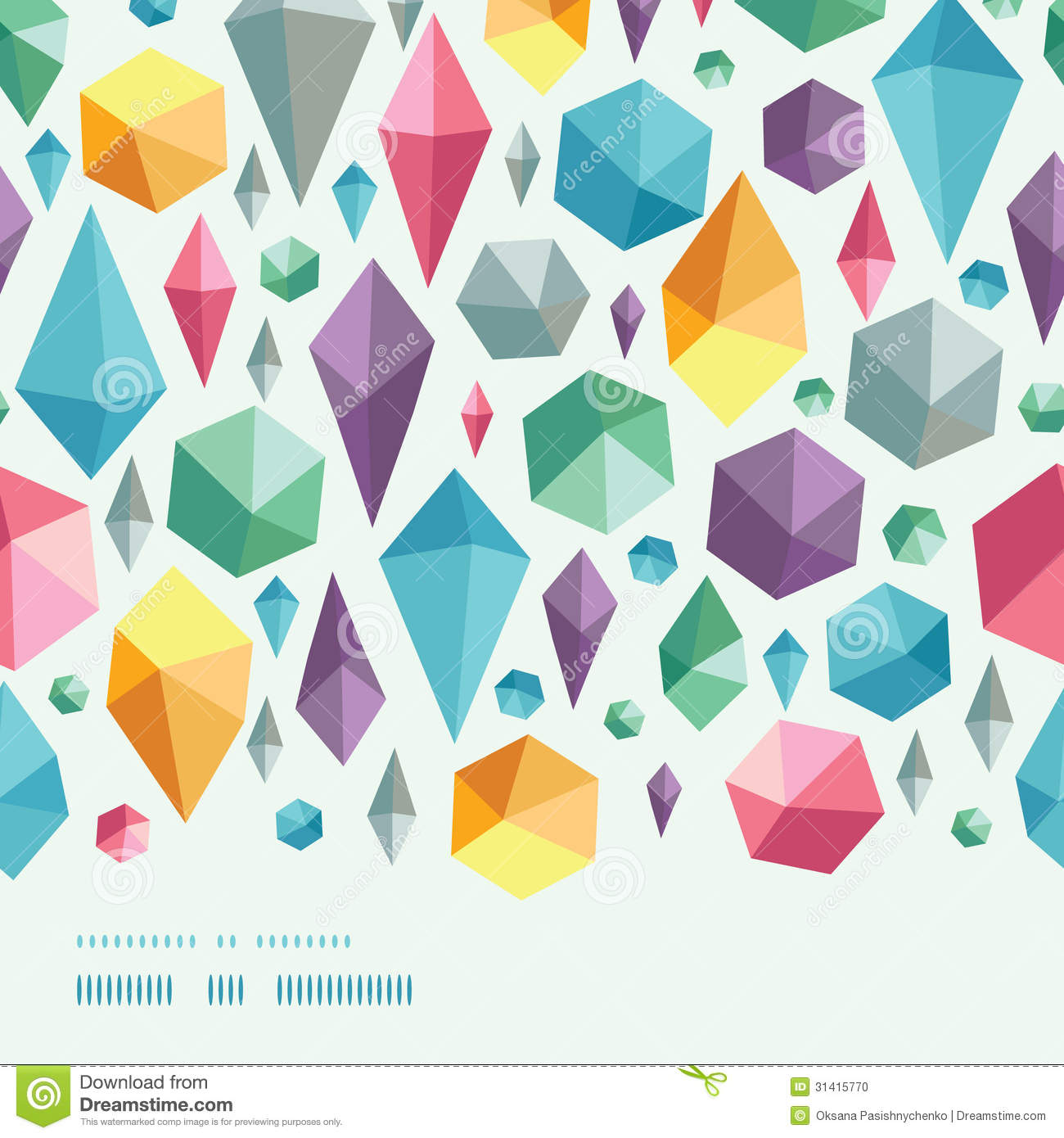 Colorful Geometric Shapes Border