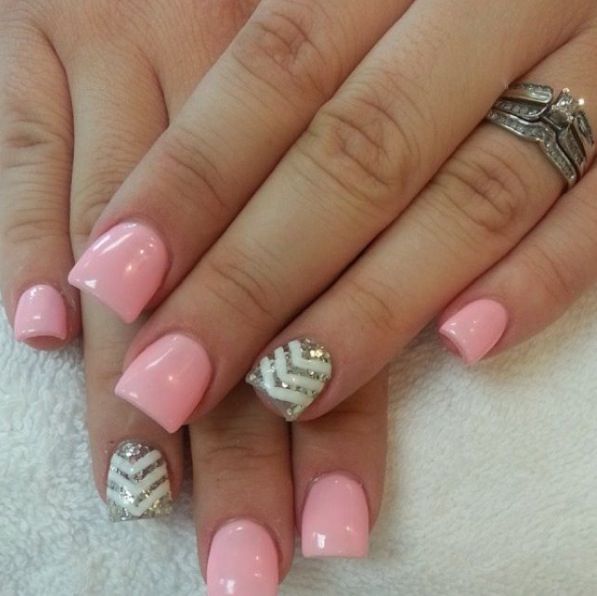 Cute Acrylic Nails Chevron