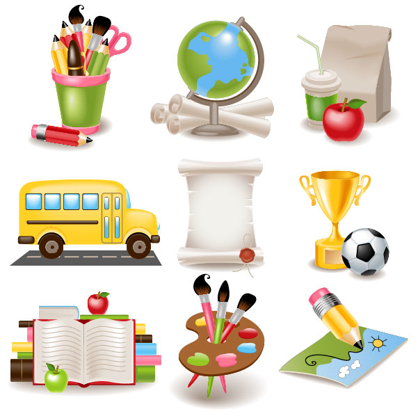 10 School Supplies Icon Images