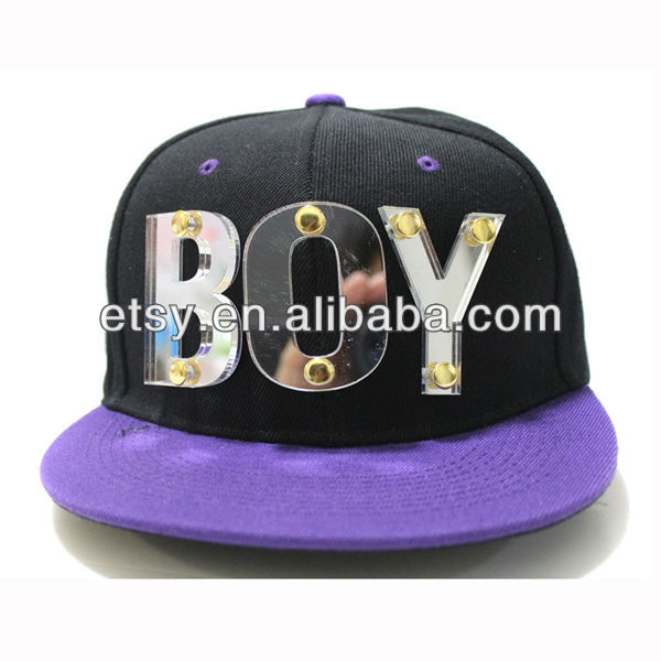 DIY Gold Mirror Acrylic Letter Snapback Hat