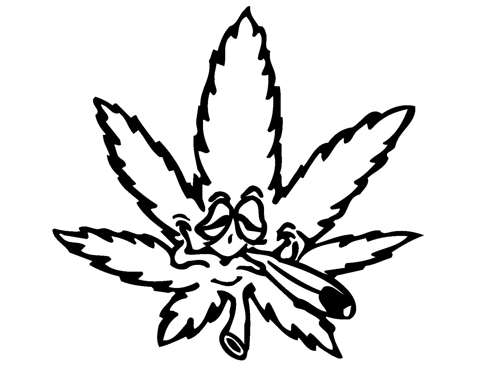 Drawing Weed Leaf Coloring Page