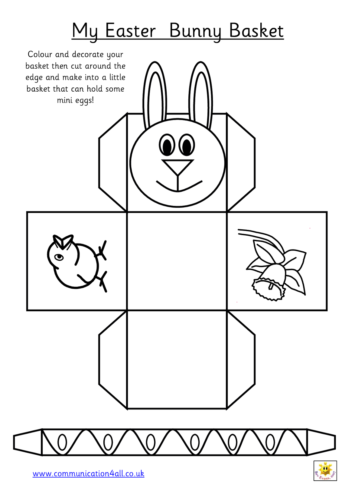Easter Bunny Basket Template Printable