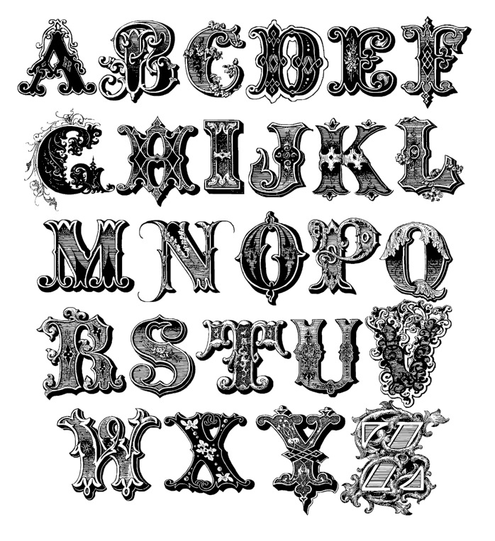 Embellished Alphabet Fonts