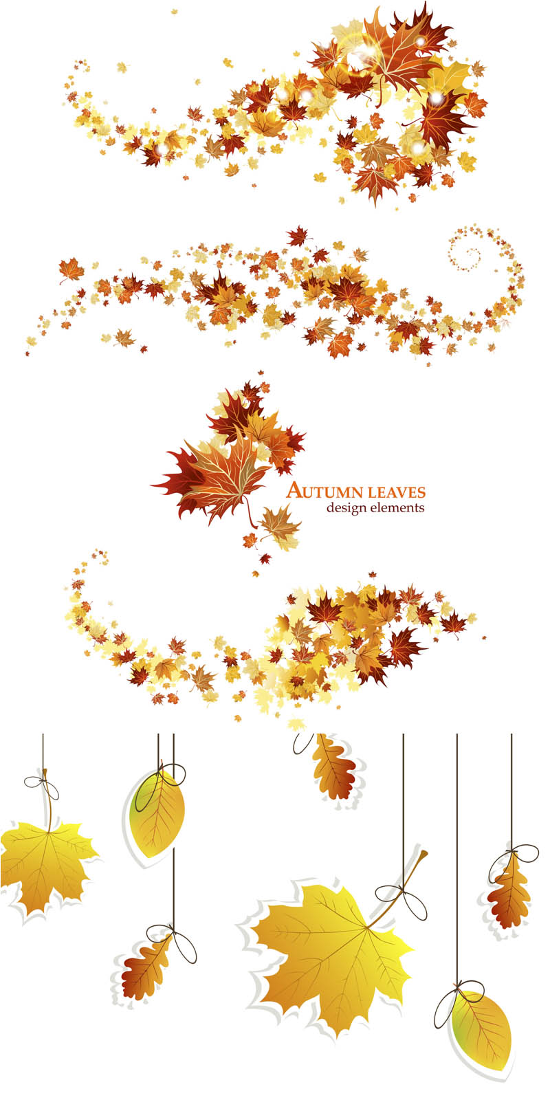 Fall Leaves Garland Clip Art
