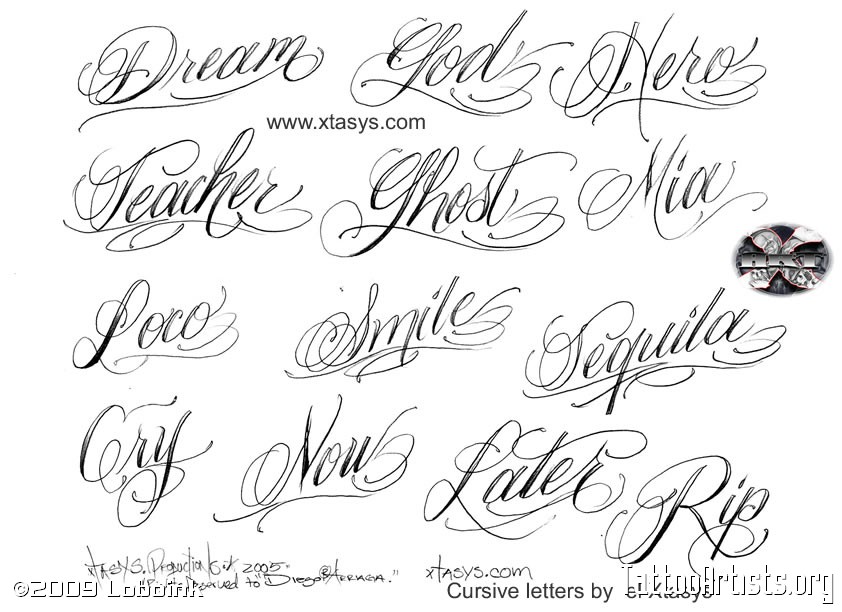 Fancy Cursive Tattoos