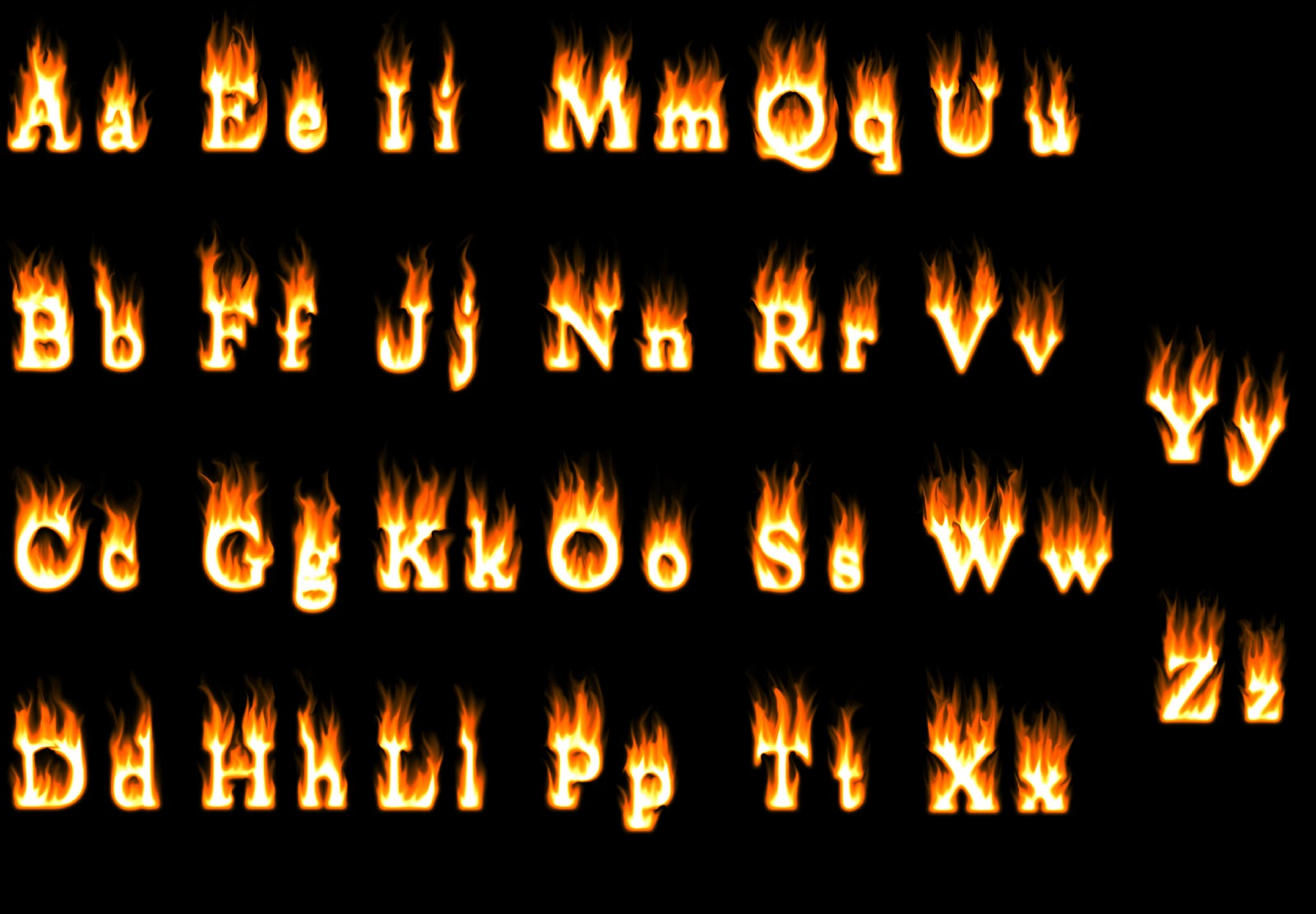 7 Flaming Letters Font Images