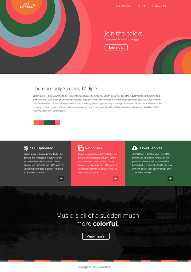 Flat Design Website Template