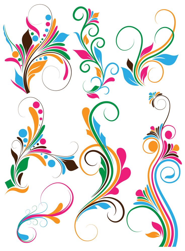 Flowers Clip Art Swirl Vectors Flowers Clip Art Swirl Vectors