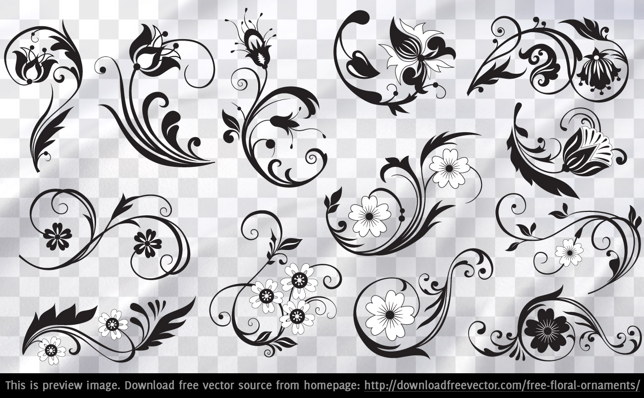 Free Flower Vector Ornaments