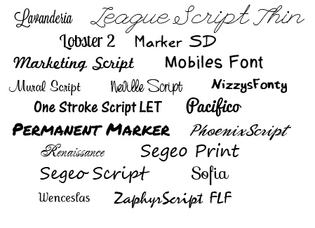 Free Handwriting Script Fonts