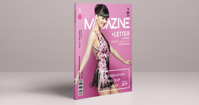 Free Magazine Cover Mockup PSD