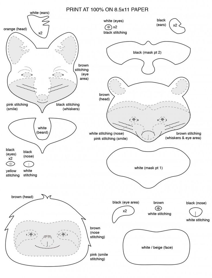 Free Printable Felt Animal Patterns Free Printable Felt Animal Patterns