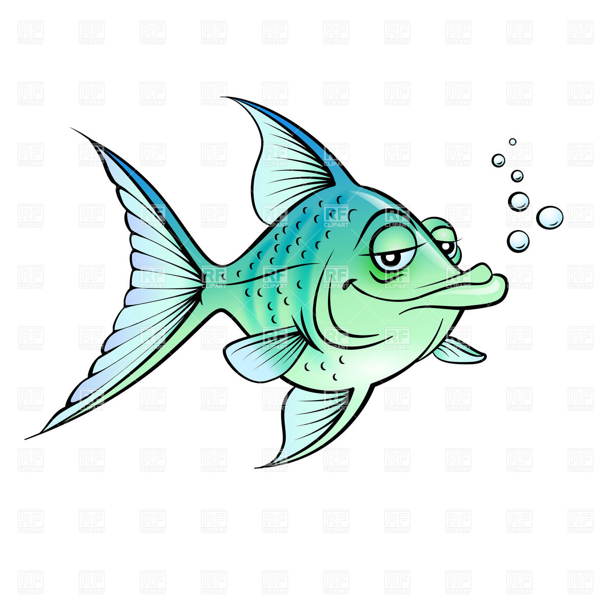 Green Cartoon Fish