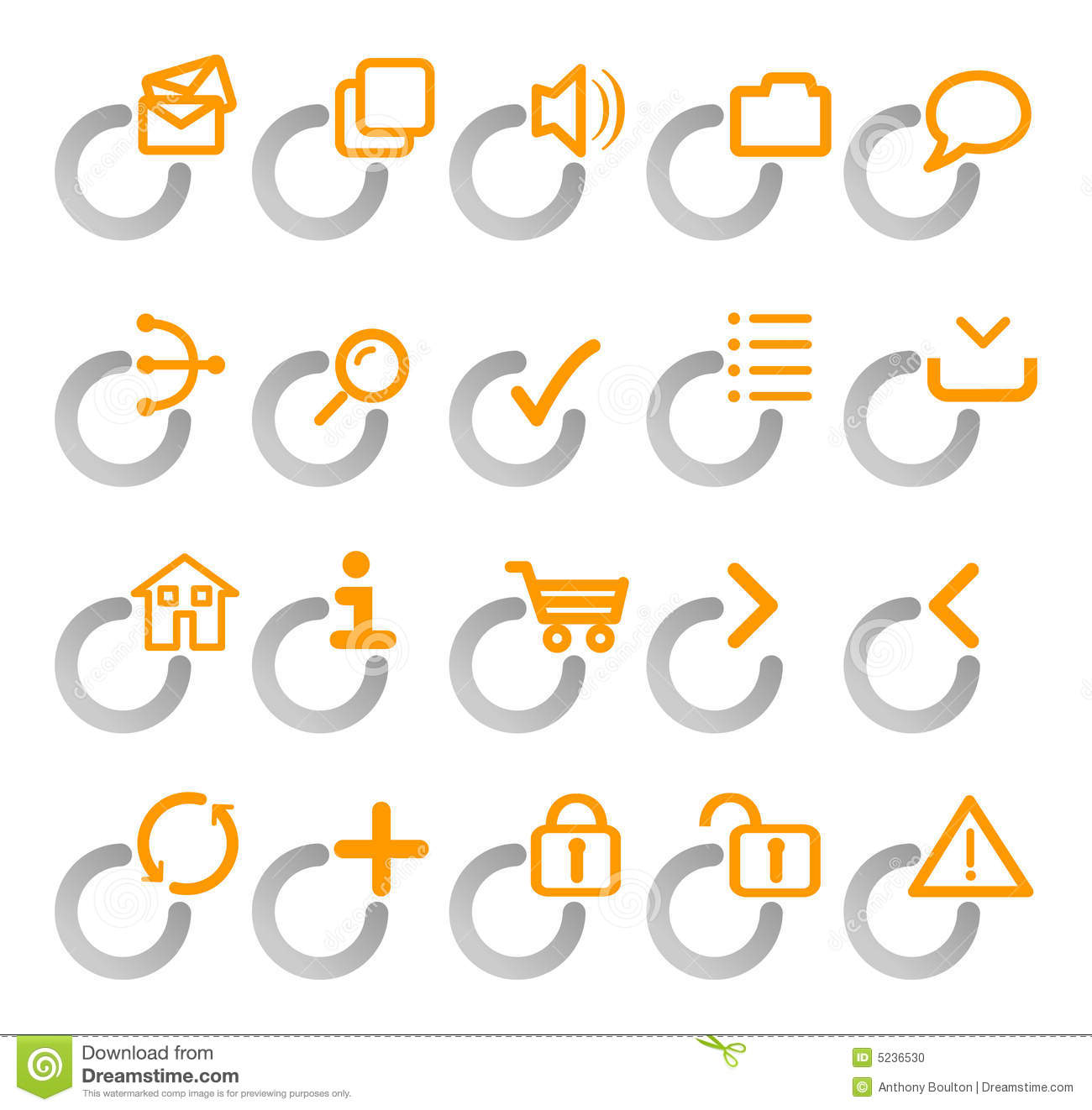 Grey and Orange Icons