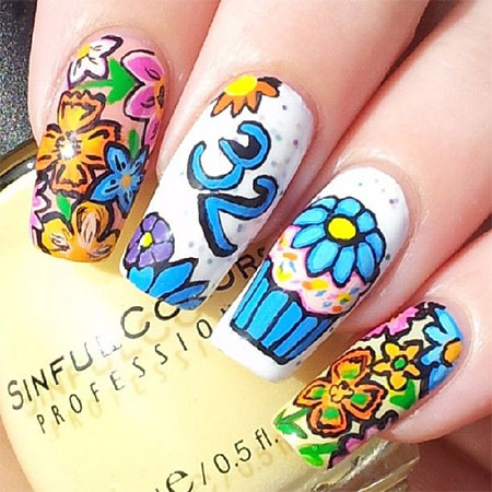 Happy Birthday Nail Art Designs