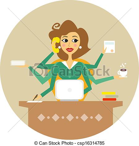 Hard Working Woman Clip Art