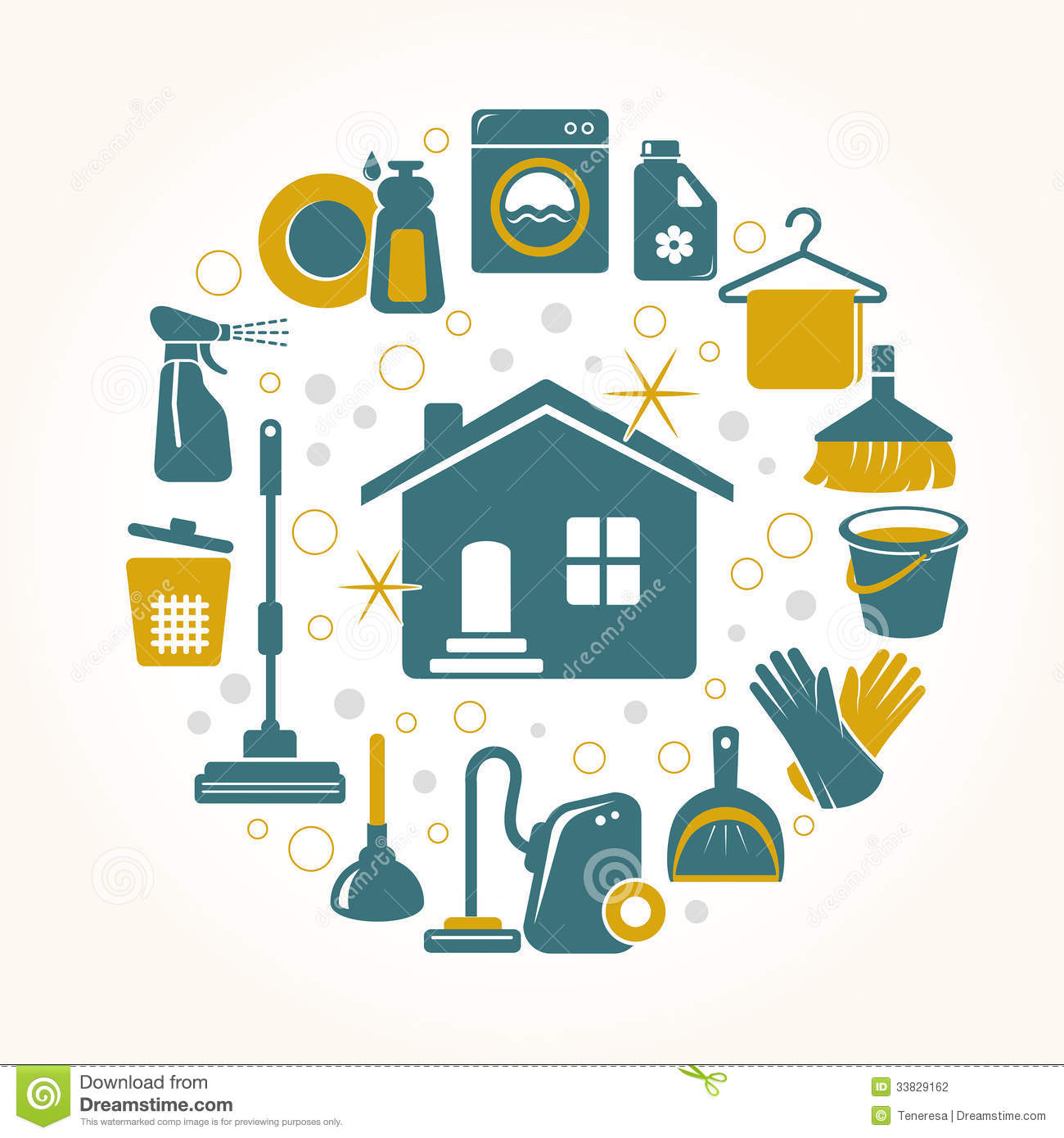 House Cleaning Vector Illustration