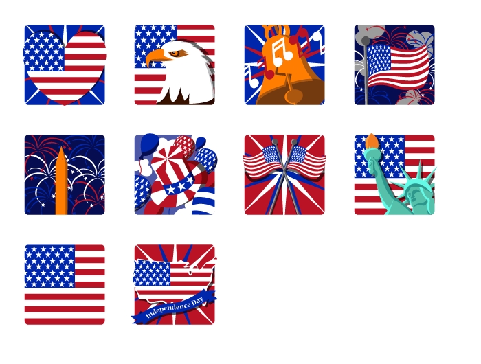 Independence Day Icons