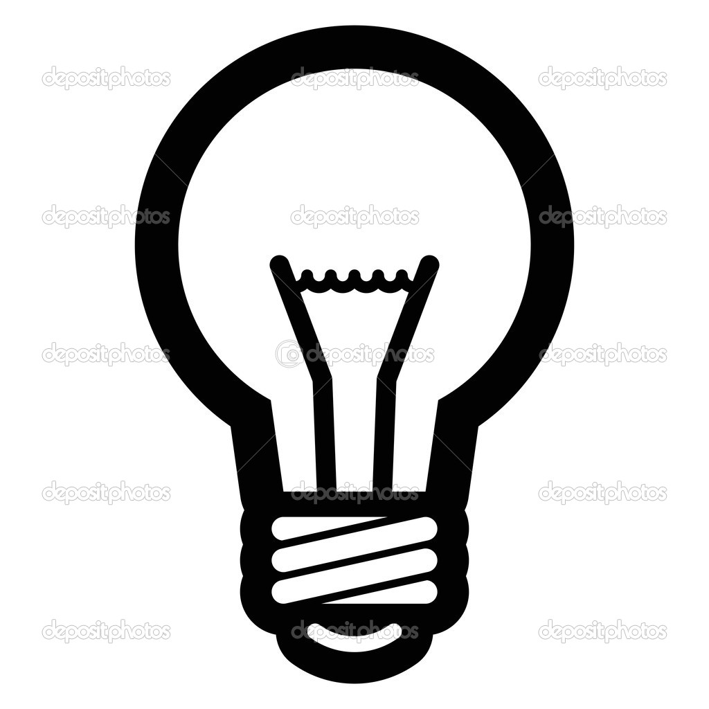 Light Bulb Icon Black and White