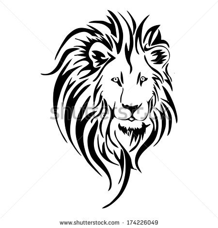 Lion Head Silhouette Clip Art