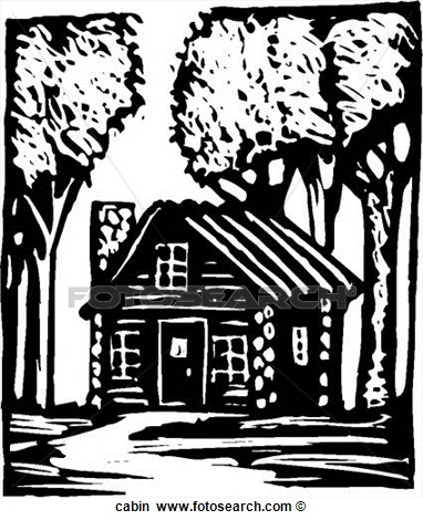 Log Cabin Clip Art Black White