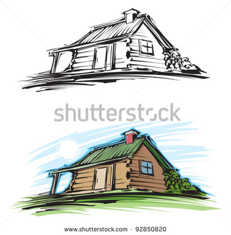 Log Cabin Clip Art Vector