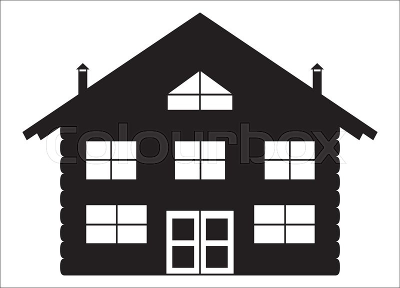 Log Cabin Silhouette Vector