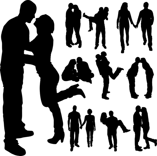 Man and Woman Silhouette Vector