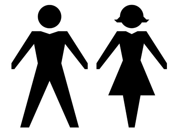 Man and Woman Stick Figure