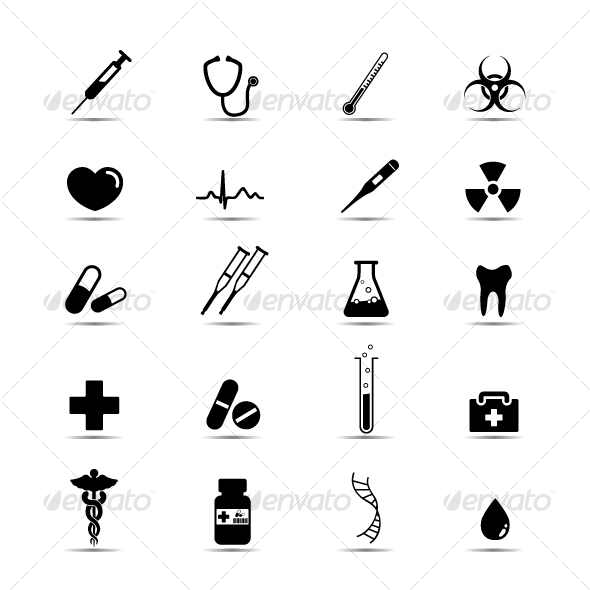 Medical Icons Black and White