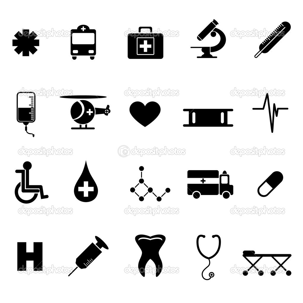 Medical Icons Black and White
